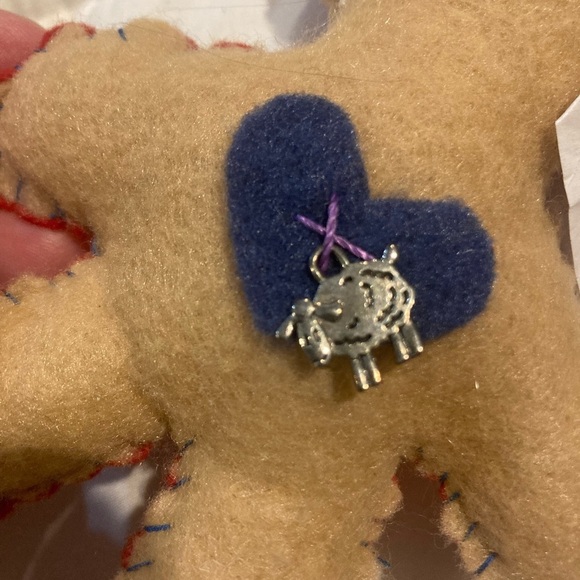 Handmade VooDoo Angry Red Plush Doll with Heart Design and Sheep Charm - Picture 3 of 4